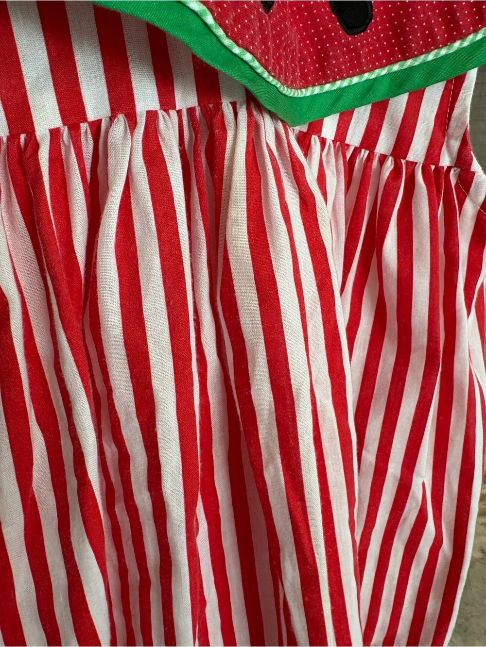 Vintage Girls Red Stripe Watermelon Dress 80'S Summer Made in USA Party Style 4T